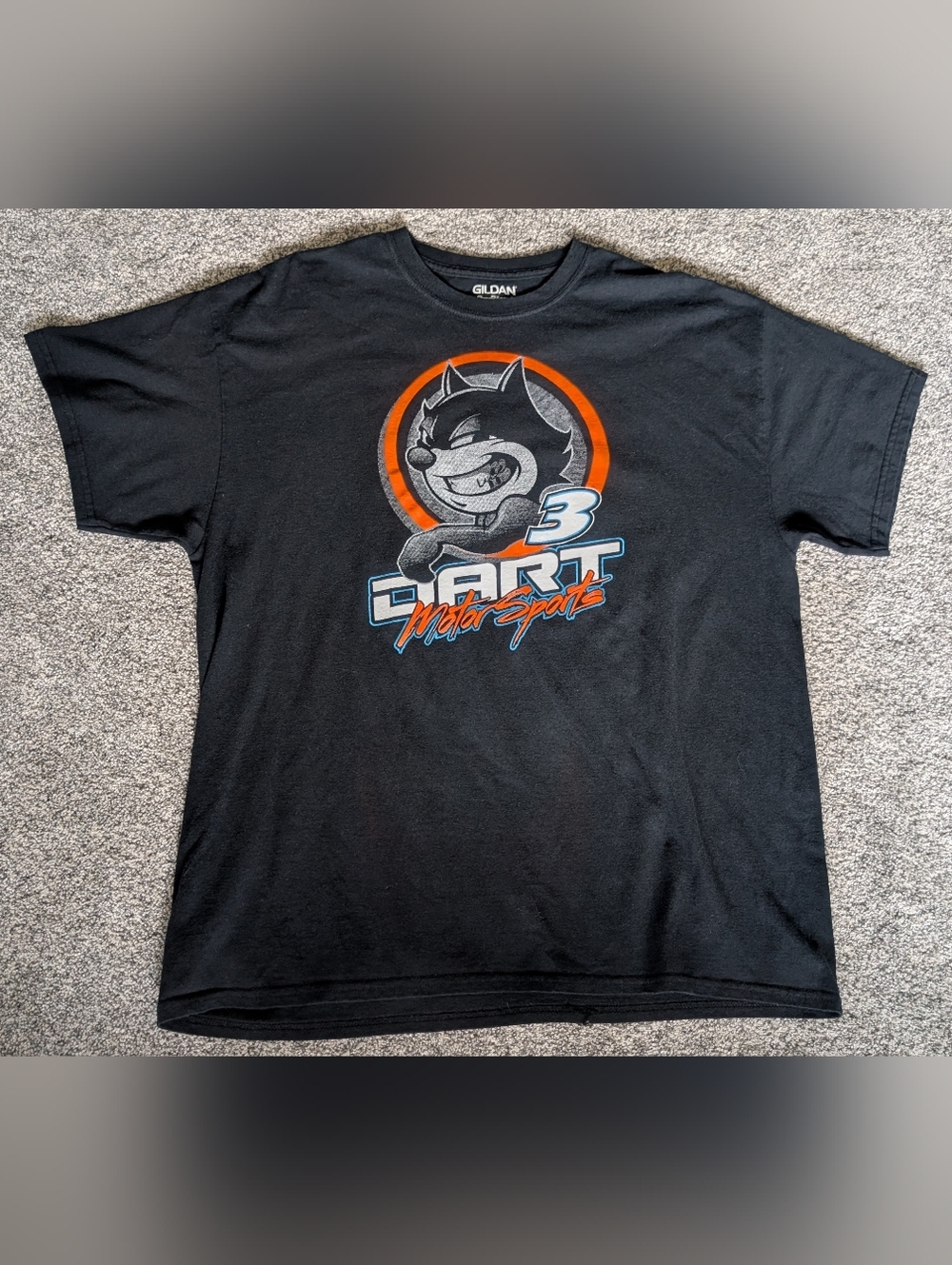 Dart Motor Sports T-Shirt Racing Mens Size XL Black Orange Gildan Graphic #3